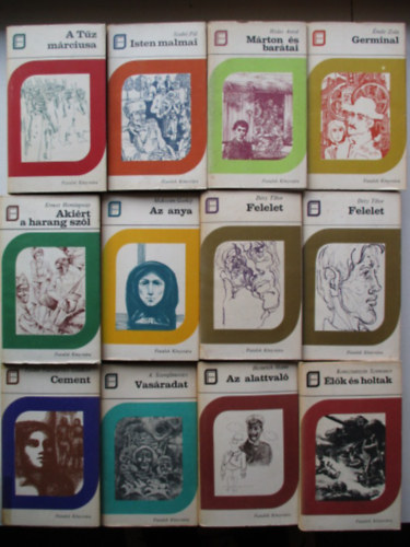 T�bb szerz� - 12 k�tet a Fiatalok K�nyvt�ra sorozatb�l (Cement, �l�k �s holtak, Felelet 1-2, Germinal, M�rton �s bar�tai, Isten malmai, A t�z m�rciusa, Az anya, Aki�rt a harang sz�l, Vas�radat, Az alattval�)