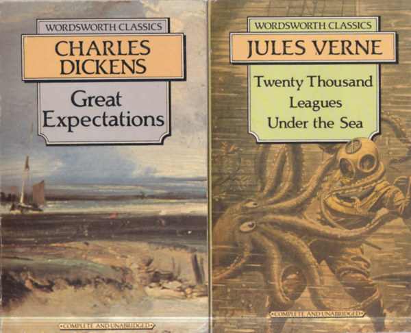 Jules Verne Charles Dickens - 2 db angol nyelvű világirodalom: Great Expectations + Twenty Thousand Leagues Under the Sea