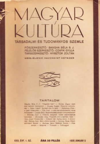 Bangha Béla S. J. (Szerk.) - Magyar Kultúra 1935 II. félév