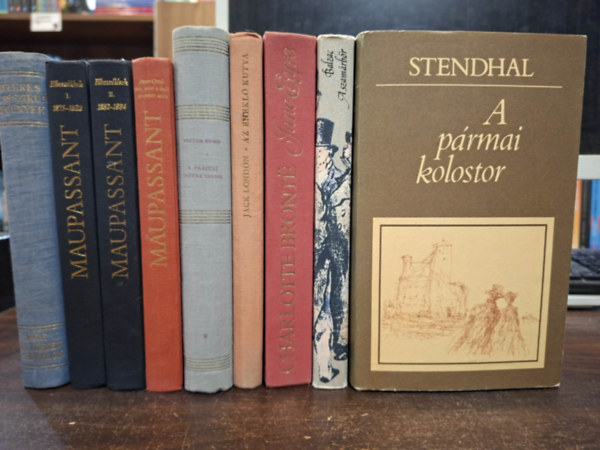 Stendhal, Edgar Allan Poe, Guy De Maupassant, Victor Hugo, Jack London, Charlotte Brontë Honoré de Balzac - 8 db klasszikus regény, KÖNYVMENTŐ AJÁNLAT: A szamárbőr, A pármai kolostor, Túl életen és halálon, Elbeszélések I-II., Mont-Oriol/Erős, mint a halál/Az ember szíve, A párizsi Notre-Dame, Az éneklő kutya, Jane Eyre