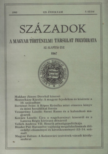 Pl Lajos  (szerk.) - Szzadok 1995/5. (129. vfolyam)