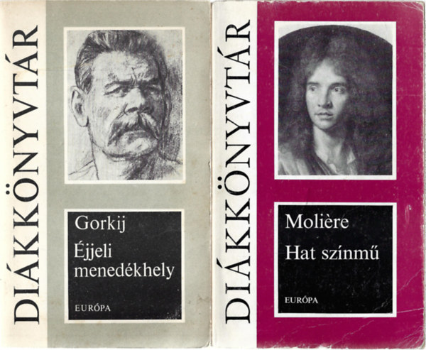 2 db Diákkönyvtár, Gorkij: Éjjeli menedékhely, Moliére: Hat színmű