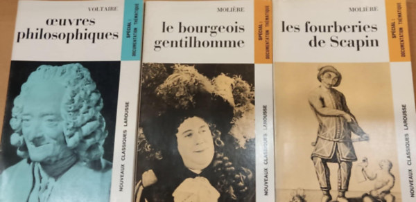 Molire Voltaire - 3 db Nouveaux Classiques Larousse: Le bourgeois gentilhomme + Les fourberies de Scapin + Oeuvres philosophiques