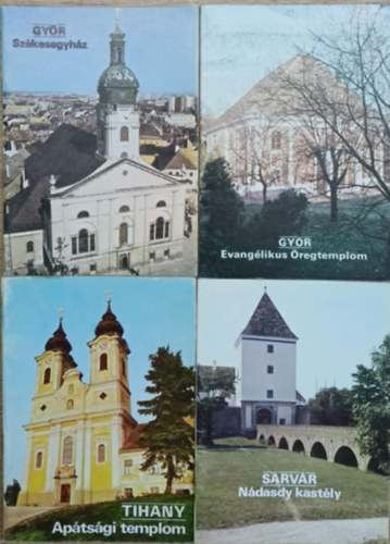 4 db a T�jak Korok M�zeumok sorozatb�l: Gy�r Sz�kesegyh�z - Gy�r Evang�likus �regtemplom - Tihany Ap�ts�gi templom - S�rv�r N�dasdy kast�ly