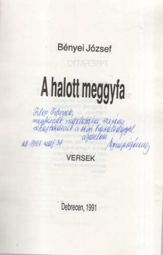 Bnyei Jzsef - A halott meggyfa- versek- Dediklt