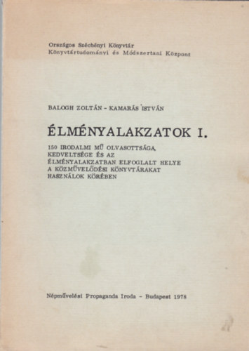 Balogh Zolt�n - Kamar�s Istv�n - �lm�nyalakzatok I.