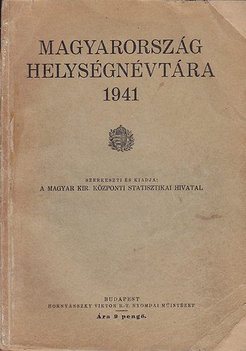Hornynszky V. Knyvnyomdja - Magyarorszg helysgnvtra 1941