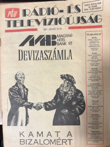 Rtv (Rádió- és televízióújság) XXXVI.évfolyam 29.szám