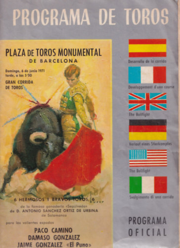 Programa de Toros - Plaza de Toros Monumental de Barcelona. - Bikaviadal.