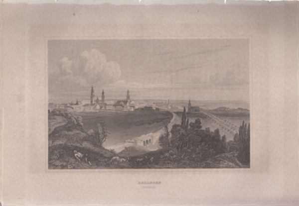 Erlangen (Bavaria) (Erlangen, Bajoroszág tartomány, Németország, Európa) (16x23,5 cm lapméretű eredeti acélmetszet, 1856-ból)