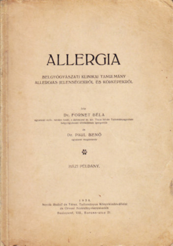 Dr. Fornet Bla - Dr. Paul Ben - Allergia s allergis belgygyszati betegsgek