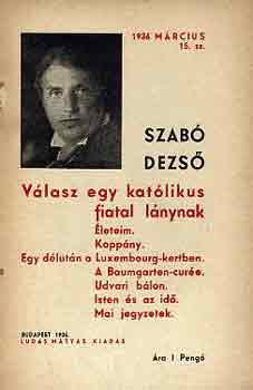 Szab� Dezs� - V�lasz egy kat�likus fiatal l�nynak