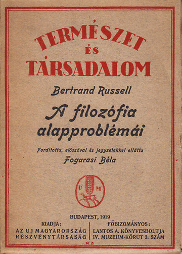 Bertrand Russel - A filozfia alapproblmi (Termszet s trsadalom 4. szm)