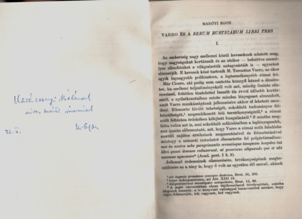 Mar�ti Egon - Varro �s a Rerum rusticarum libri tres