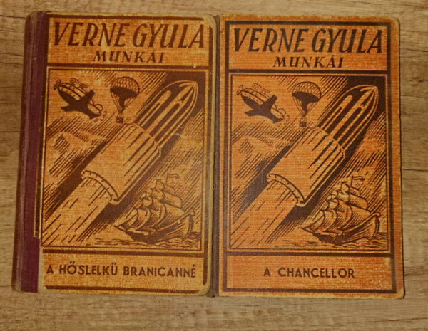 Verne Gyula  Verne Gyula (Jules Verne) - 2 k�tet Verne Gyula Forr�s kiad�s� sorozat�b�l: A Chancellor, A h�slelk� Branicann�