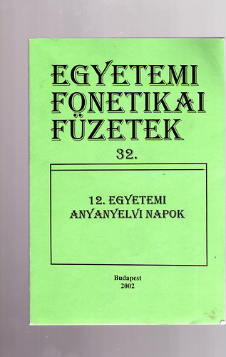 Bolla Klmn - 12. Egyetemi anyanyelvi napok