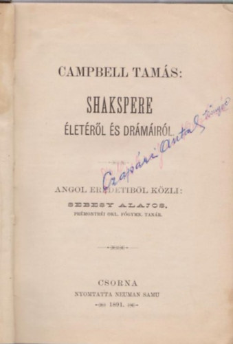 Campbell Tams - Shakespeare letrl s drmirl