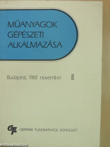 dr. Antal Mikls - Manyagok gpszeti alkalmazsa II.
