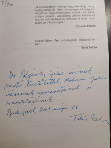 Tatai Zoltn - Molnr Gbor lete, munkssga