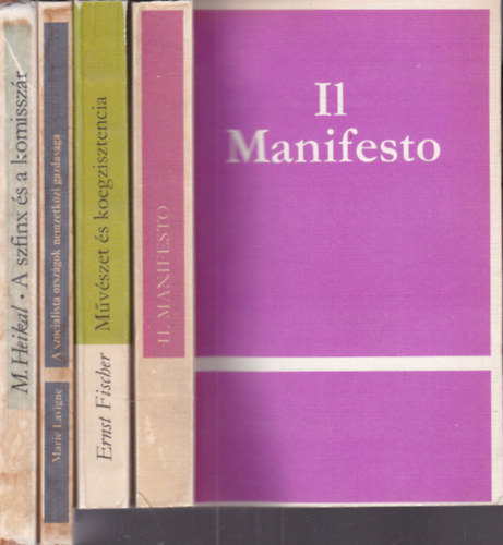 4 db. sz�mozott, z�rt terjeszt�s� kiadv�ny (Il Manifesto + M�v�szet �s koegzisztencia + A szocialista orsz�gok nemzetk�zi gazdas�ga + A szfinx �s a komissz�r)