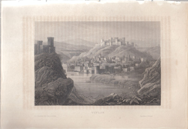 Tiflis (Tbiliszi, Grzia fvrosa, Kelet-Eurpa, Eurpa) (16x23,5 cm lapmret eredeti aclmetszet, 1856-bl)